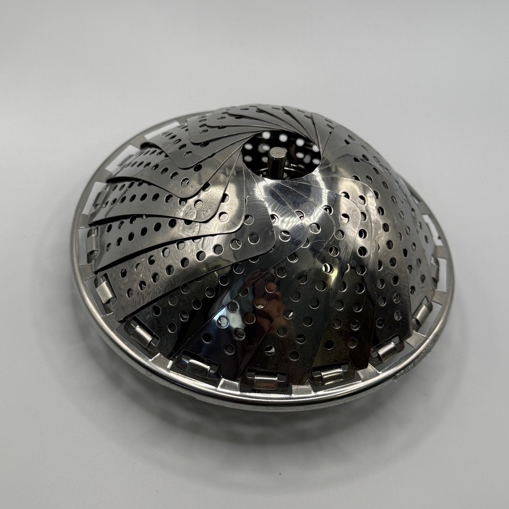Stainless Steel Collapsible Steamer Basket Adjustable Folding Vegetable Insert - Picture 3 of 5